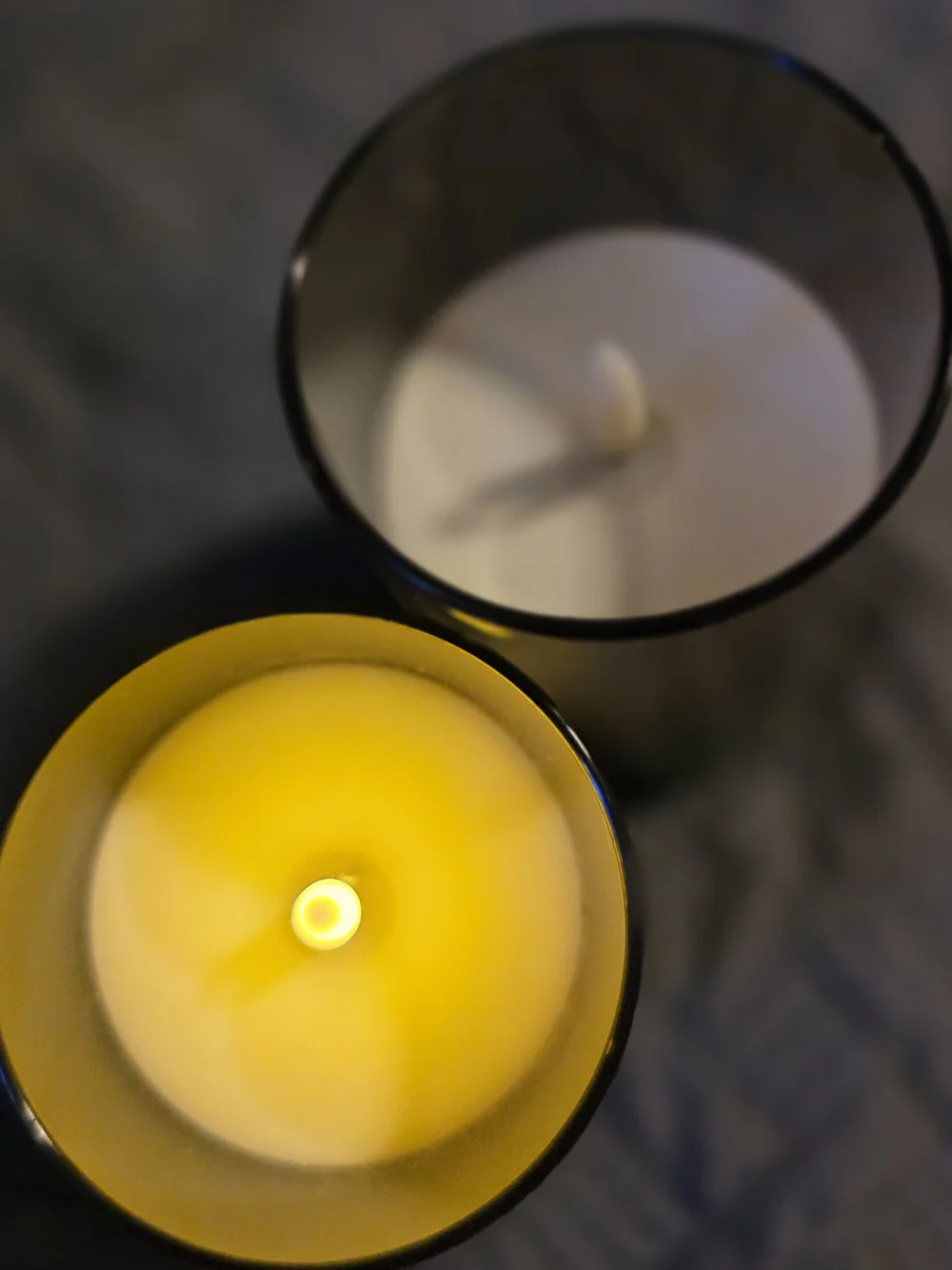 Smoky Glass LED Candle Set - White Flameless Pillars